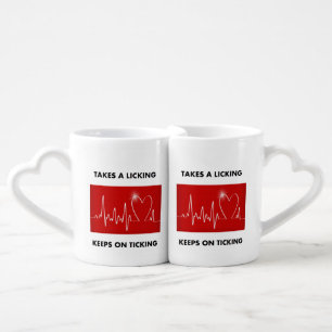 Heart - Takes a Licking, Keeps on Ticking Coffee Mug Set
