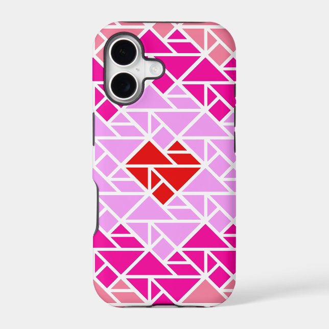 Heart Tangram Pattern  Iphone Case (Back)