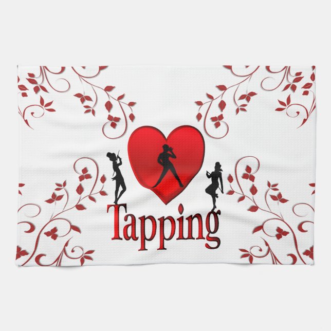 Heart Tap Dance Design Kitchen Towel (Horizontal)