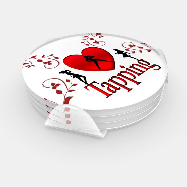  Heart Tapping Dance Design Coaster Set (Set)