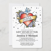 Heart Tattoo Baby Shower By Mail Invitation (Front)