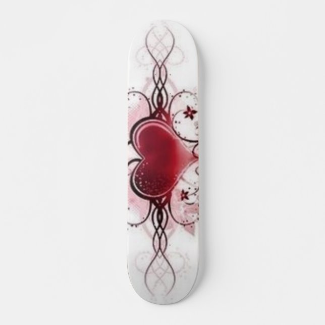heart tattoo design skateboard deck (Front)