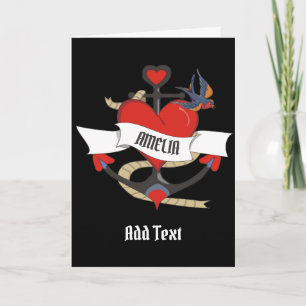 Heart Tattoo with customized name. Card