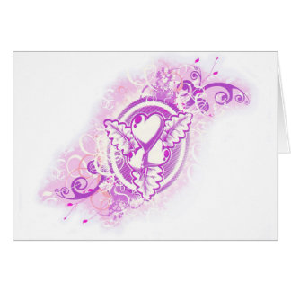 Heart Tattoo with Flowers (purple) Card