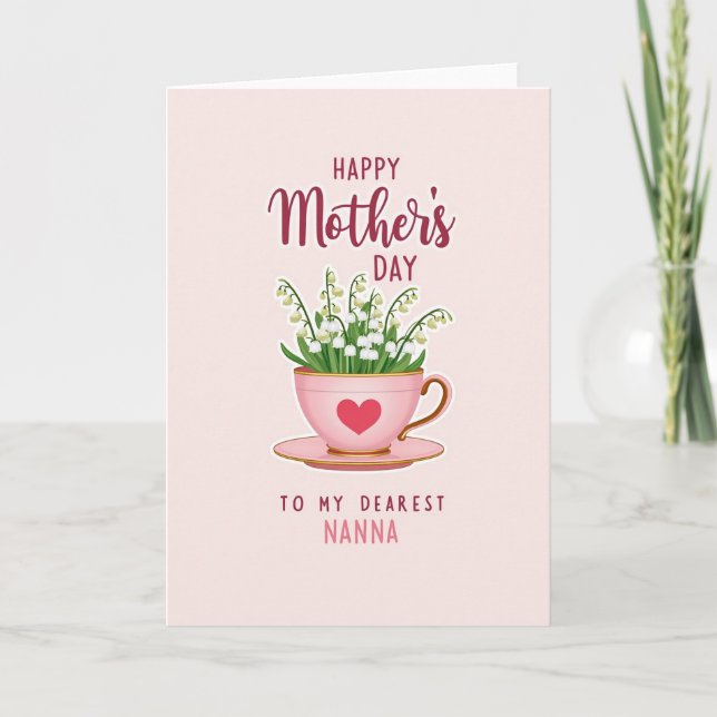 Heart Teacup Mothers Day Card (Front)