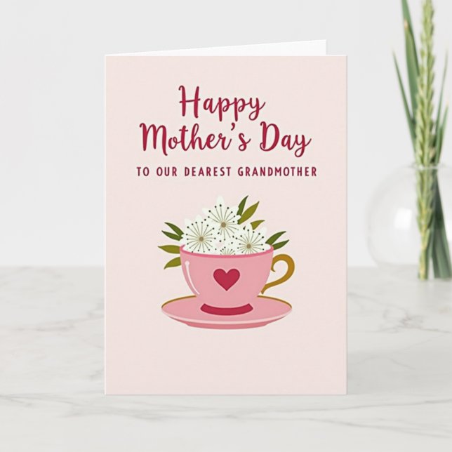 Heart Teacup Sweet Mothers Day Card (Front)