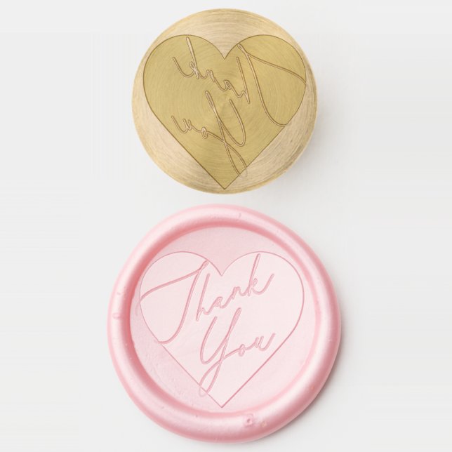 Heart Thank You Wax Seal Stamp (Stamped)