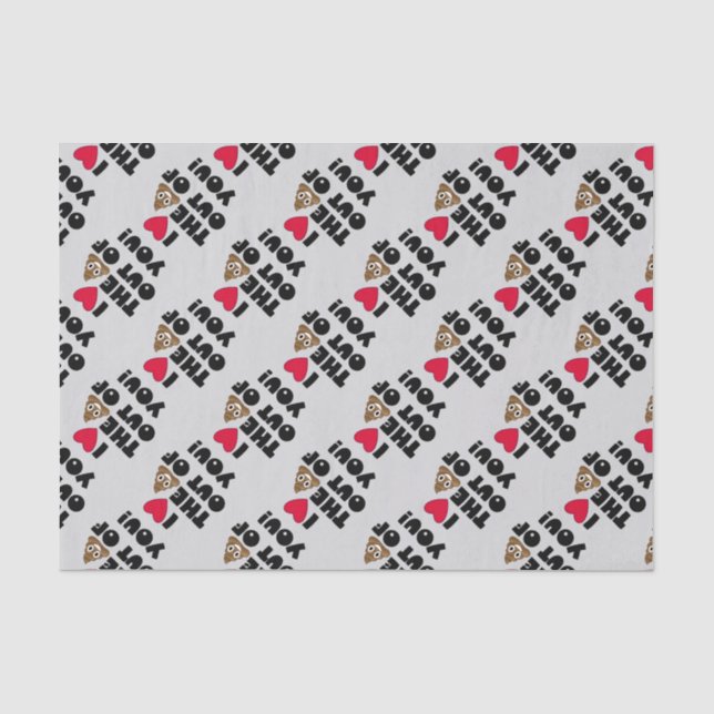 Heart The Poop EMoji Tissue Paper (Front)