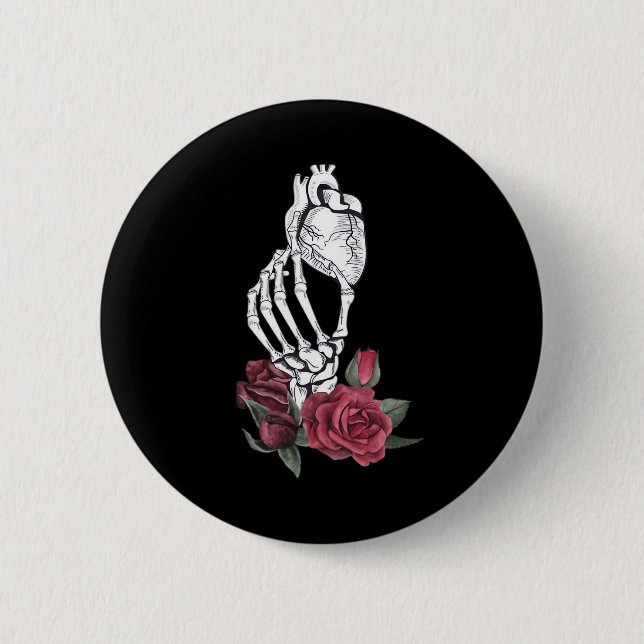 Heart The Skeleton's Hand Classic Button (Front)