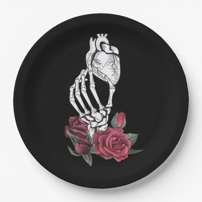 Heart The Skeleton's Hand Classic Paper Plates (Front)
