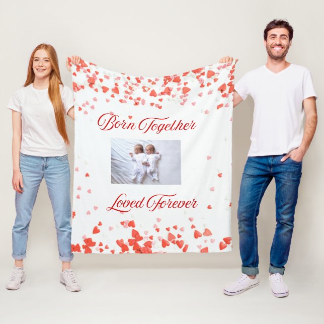 Heart Theme Twin  Fleece Blanket (In Situ)