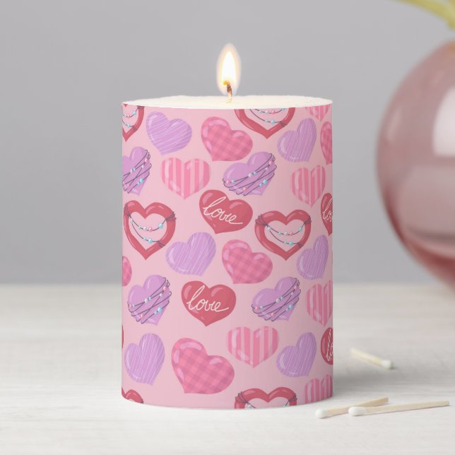 Heart-Themed Candle with Love Design (In Situ)