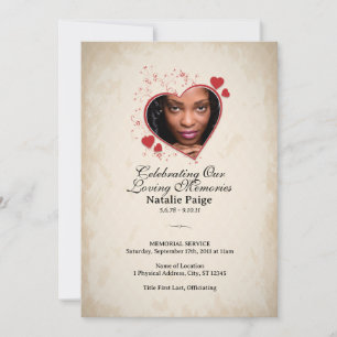 Heart themed custom collage funeral program