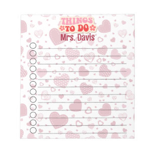 Heart-Themed Valentine Personalized To-Do List Notepad