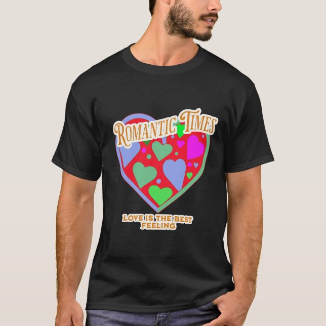 "Heart-Themed Valentine's Day T-Shirt - Love & Rom (Front)