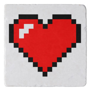 Heart Thief 8 Bit Pixel Art - Funny Geeky Gamer Trivet