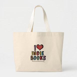 Heart Those Indie Books Large Tote Bag