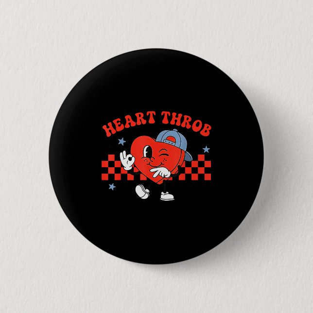 Heart Throb 67 Valentines Day Six Seven Meme Boys  Button (Front)