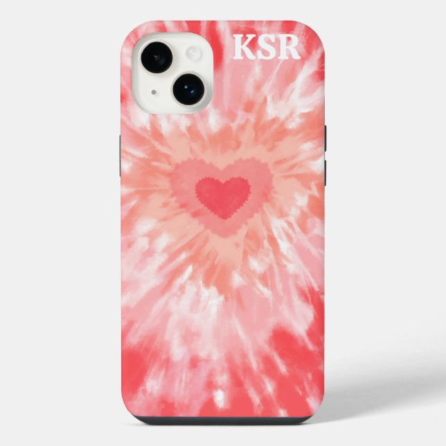 Heart Tie Dye Monogram  Iphone Case (Back)