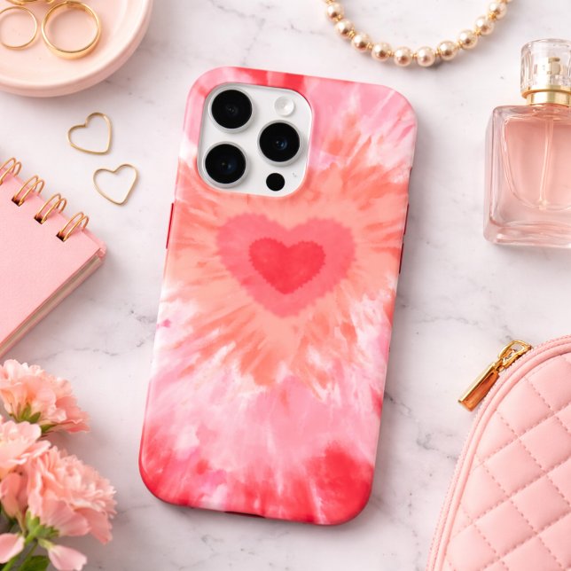 Heart Tie Dye Monogram  iPhone Case (Creator Uploaded)