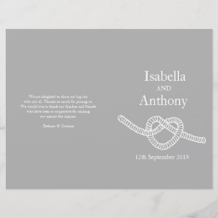 Heart tie the knot large wedding programs