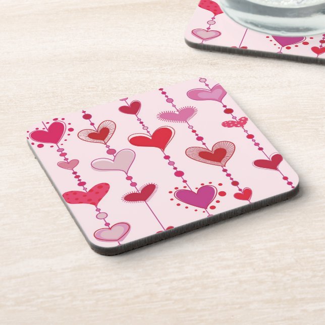 Heart Tiles Beverage Coaster (Left Side)