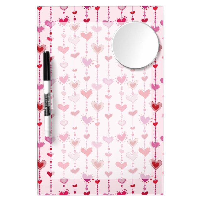 Heart Tiles Dry Erase Board With Mirror (Front)
