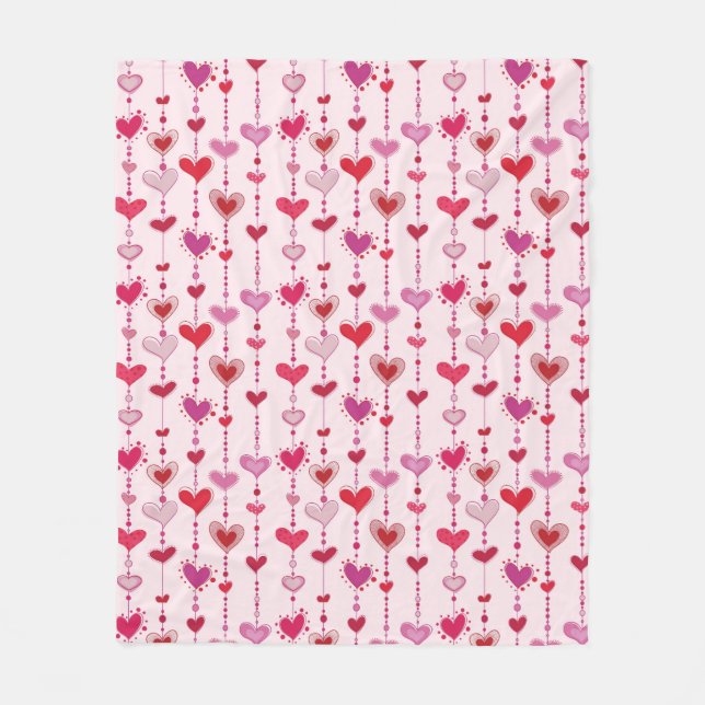 Heart Tiles Fleece Blanket (Front)