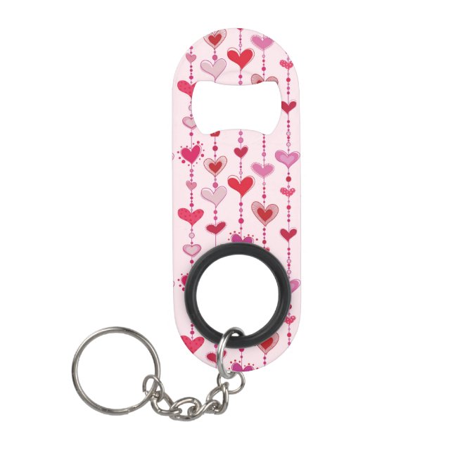 Heart Tiles Keychain Bottle Opener (Front)