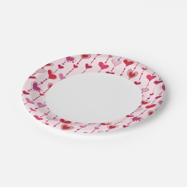 Heart Tiles Paper Plates (Angled)