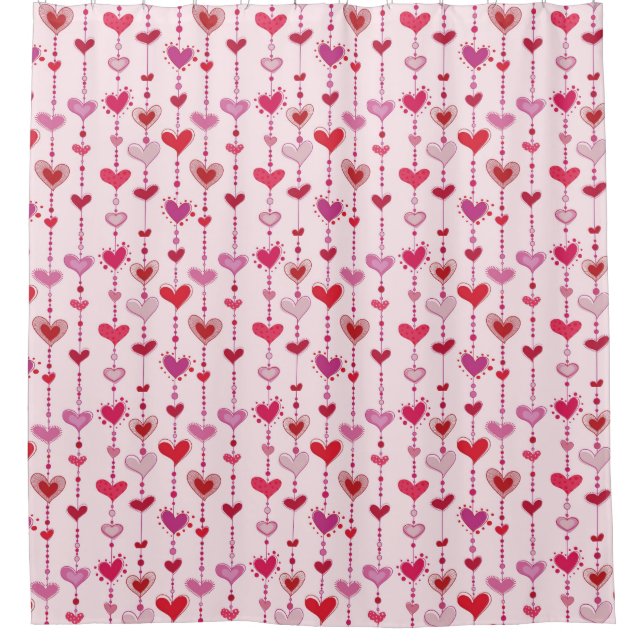 Heart Tiles Shower Curtain (Front)