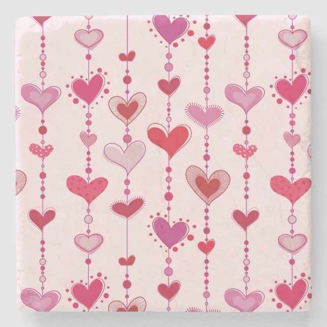 Heart Tiles Stone Coaster (Front)