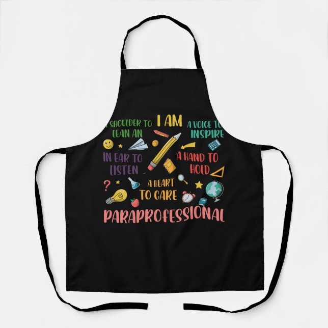 Heart To Care Paraprofessional Teachers Paraeducat Apron (Front)