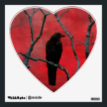 Heart To Crow Wall Sticker<br><div class="desc">Crow in red wall decal.</div>