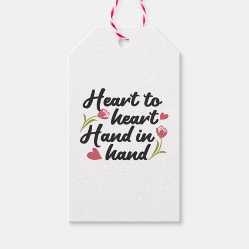 Heart to Heart Hand to Hand _ Romantic Quote Gift Tags