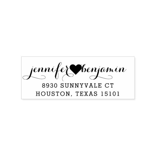 Heart to Heart Love Return Address Stamp