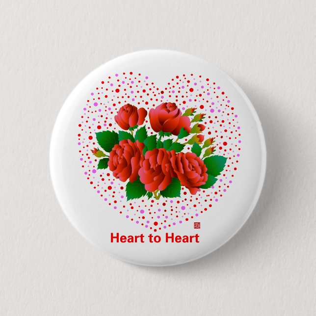 Heart To Heart Pinback Button (Front)