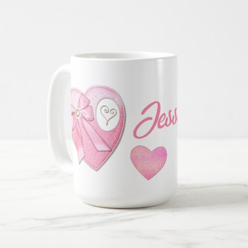 Heart to Heart Valentines Day ADD Your Name  Coffee Mug