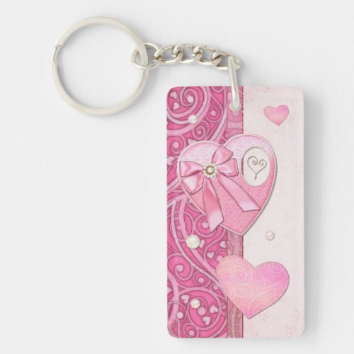 Heart to Heart Valentines Day ADD YOUR NAME Keychain