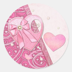 Heart to Heart Valentines Day Classic Round Sticker