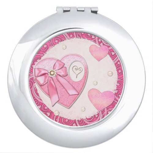 Heart to Heart Valentines Day Compact Mirror