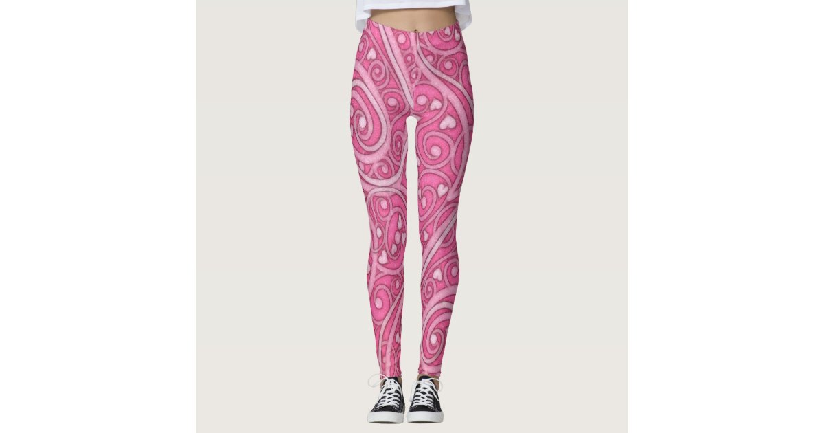 Valentine's Day Hearts CUSTOM Black Leggings Pants