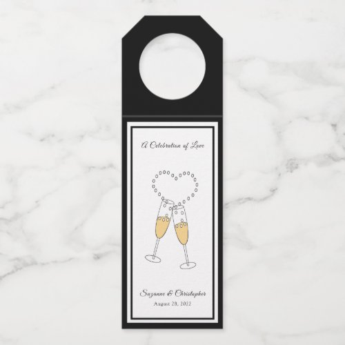Heart Toast Black Bottle Hanger Tag