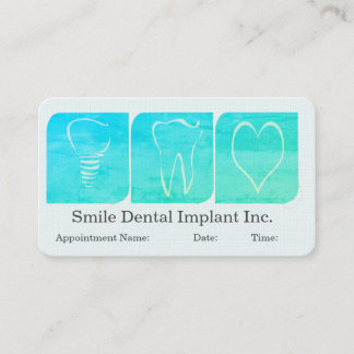 Heart Tooth Dental Implant Modern Dentistry Appointment Card