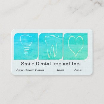 Heart Tooth Dental Implant Modern Dentistry Appointment Card by 911business at Zazzle