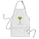 Heart Topiary with Pink Roses Adult Apron