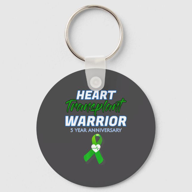 Heart Transplant 5 Year Anniversary Warrior Patien Keychain (Front)