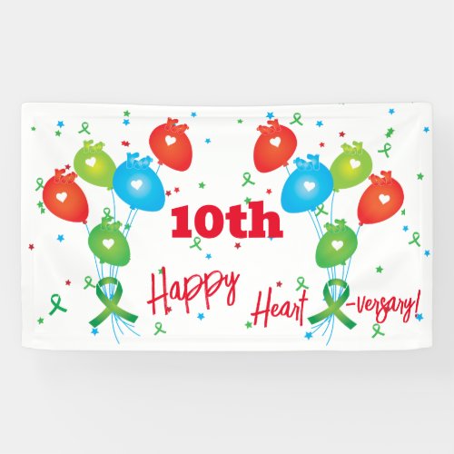 Heart Transplant Anniversary Customizable Party    Banner