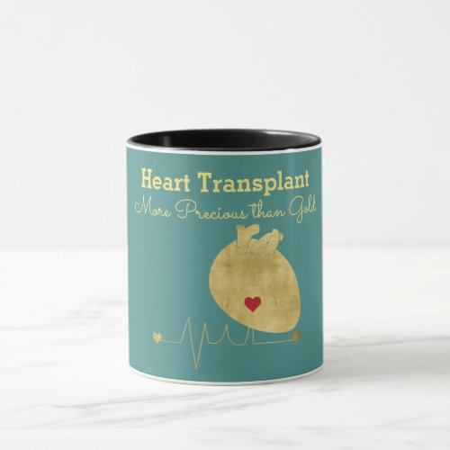 Heart Transplant Gold Teal Mug