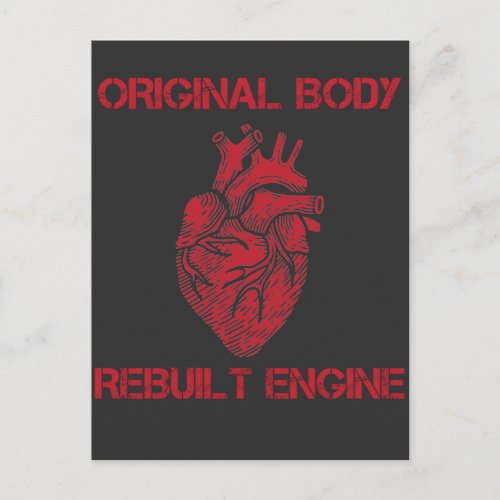 Heart Transplant Rebuilt Engine Bypass Get well Postcard